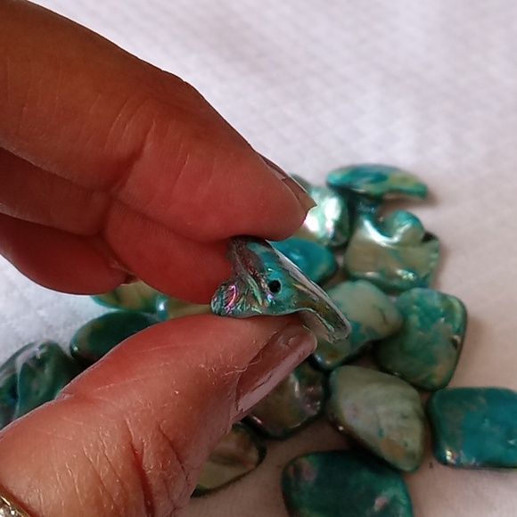 Dyed Natural Shell Beads, 17 total. FREE W Purchase - Picture 2 of 4